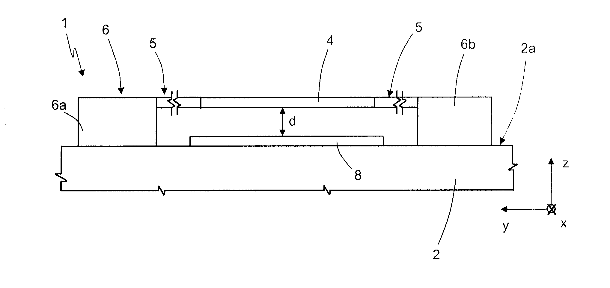 Microelectromechanical resonant structure having improved electrical characteristics