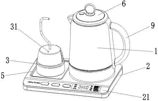 Overflow-proof health maintenance kettle with stirring device