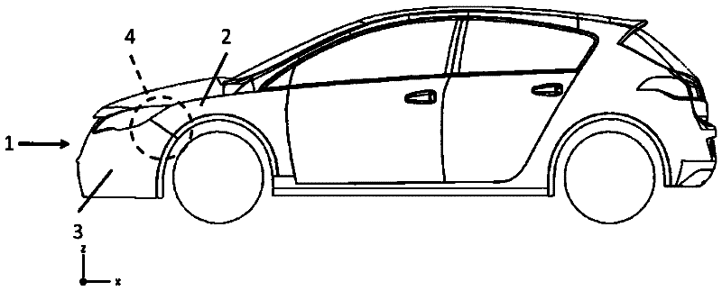 Front structure for a motor vehicle