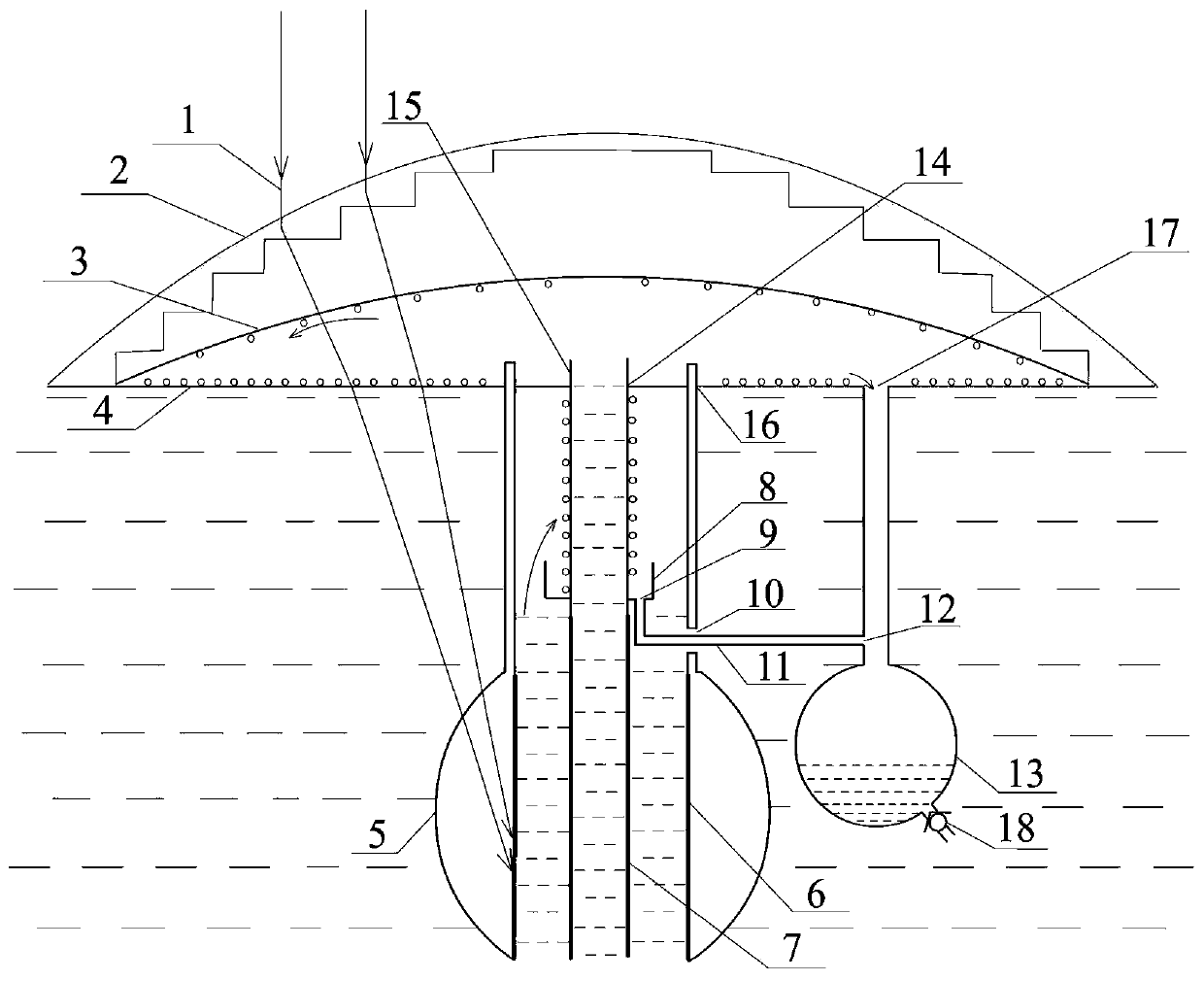 Semi-submerged solar desalination system