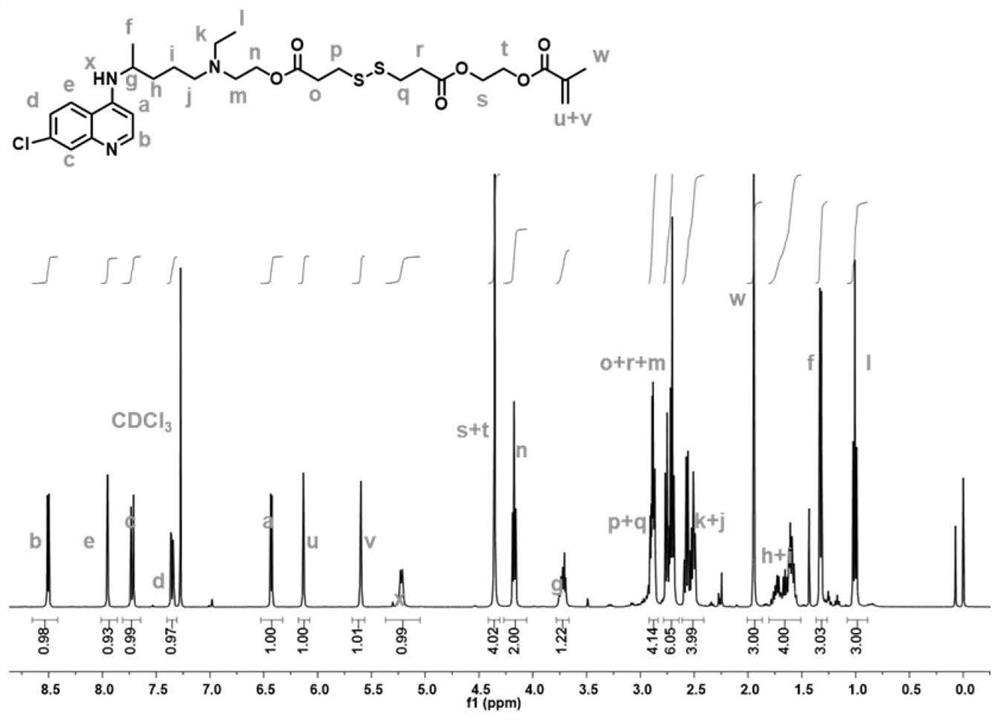 A kind of hydroxychloroquine amphiphilic polymer drug prodrug, preparation method and application thereof