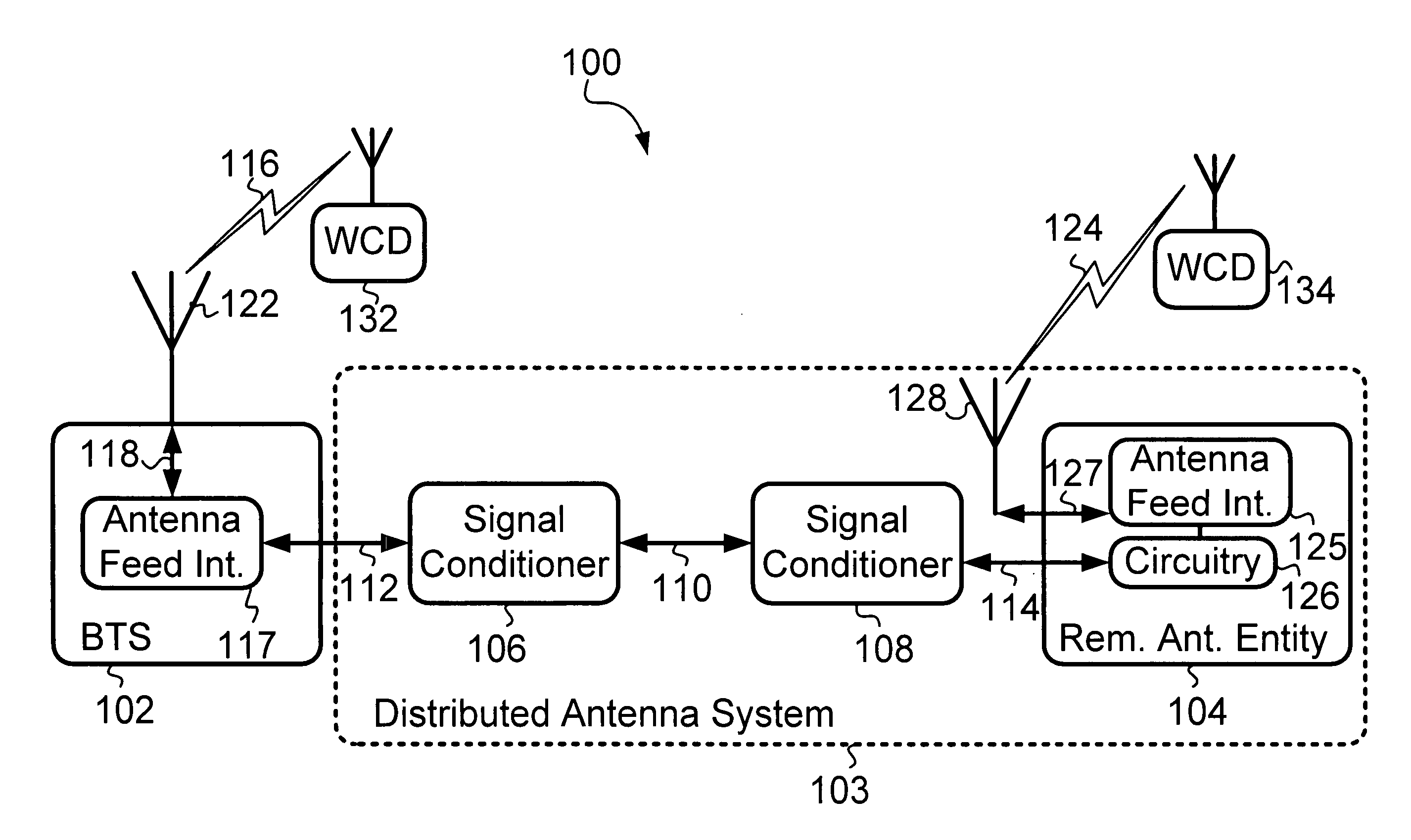 Signal conditioner and method for communicating over a shared transport medium a combined digital signal for wireless service