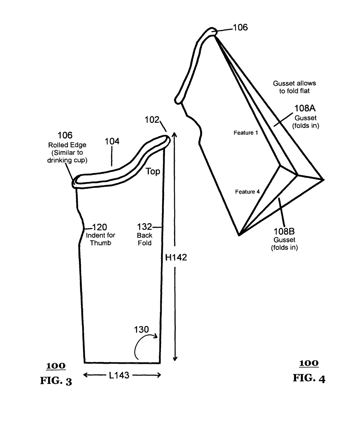 Foldable, disposable, urine receptacle