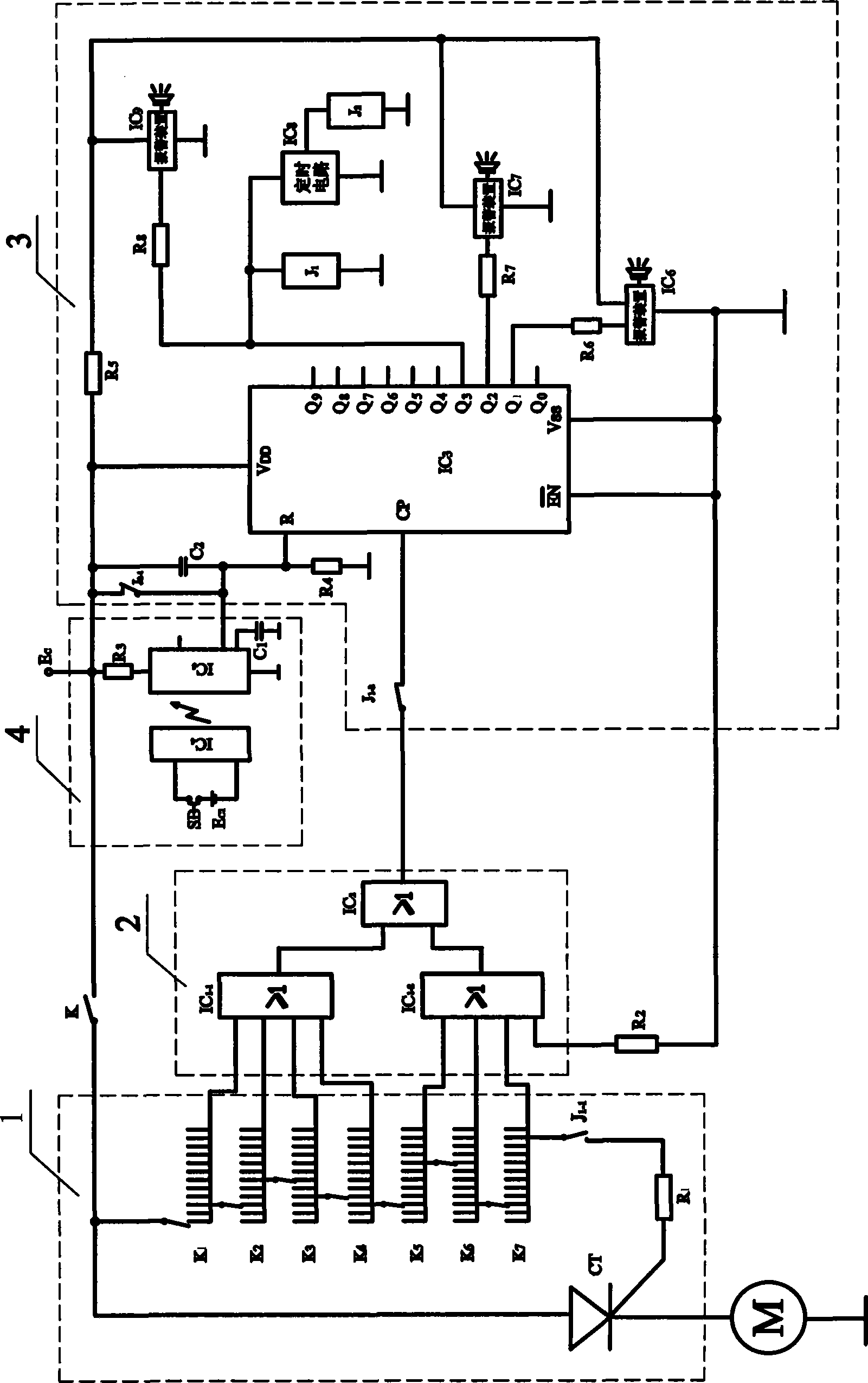 Car start control device with coded lock