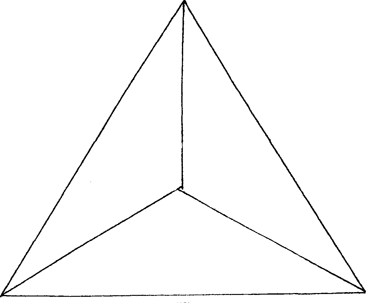 Manufacturing method for three-component regular-triangular platy body