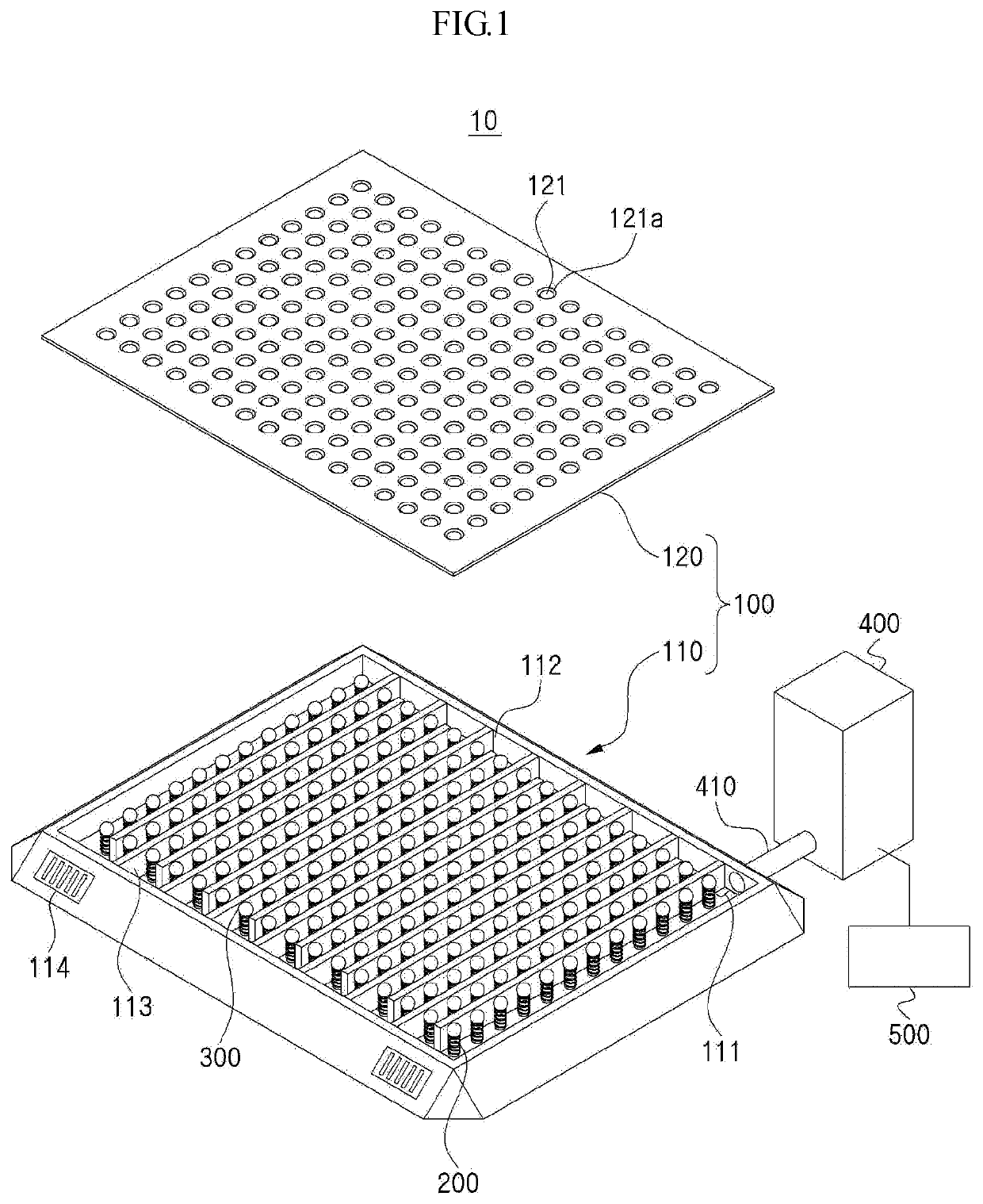 Dust suction device utilizing beads