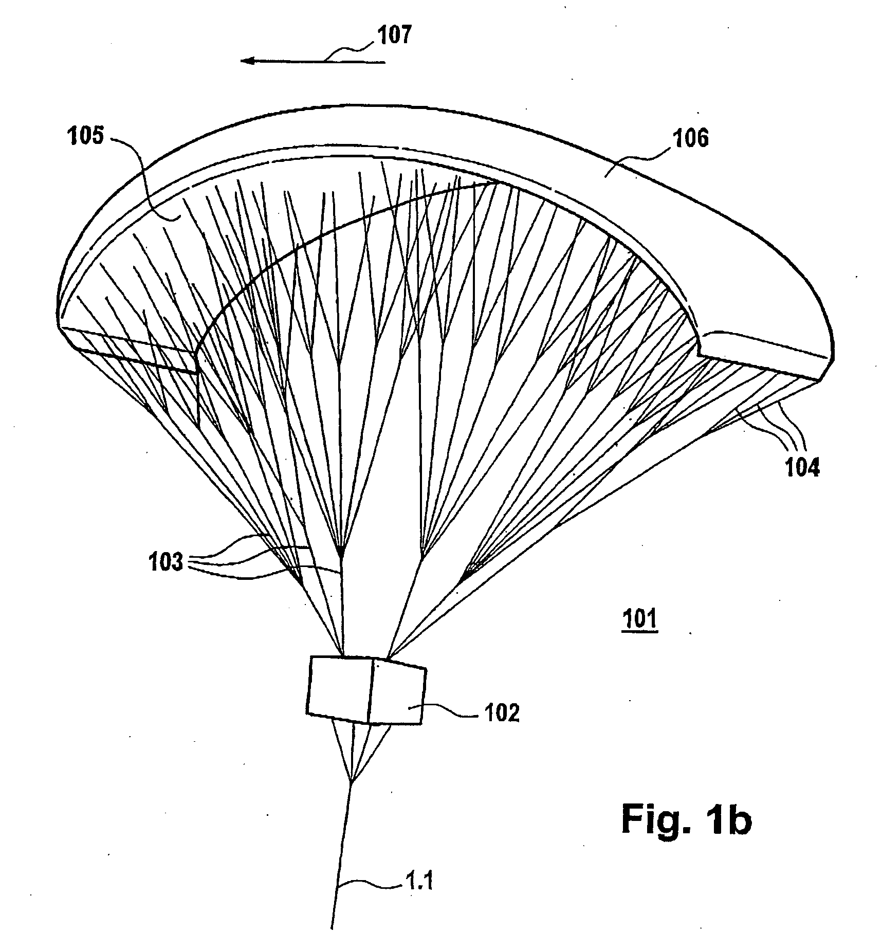 Positioning device for a free-flying kite-type wind-attacked element in a wind-powered watercraft