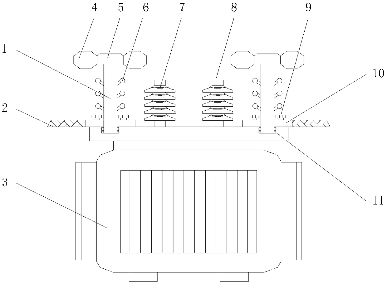 Line fixing device of transformer for weak current engineer