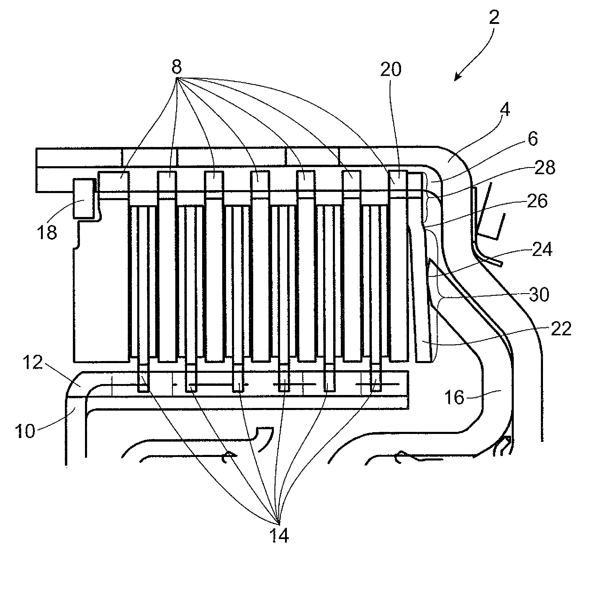 Multiple-disk clutch with resilient element