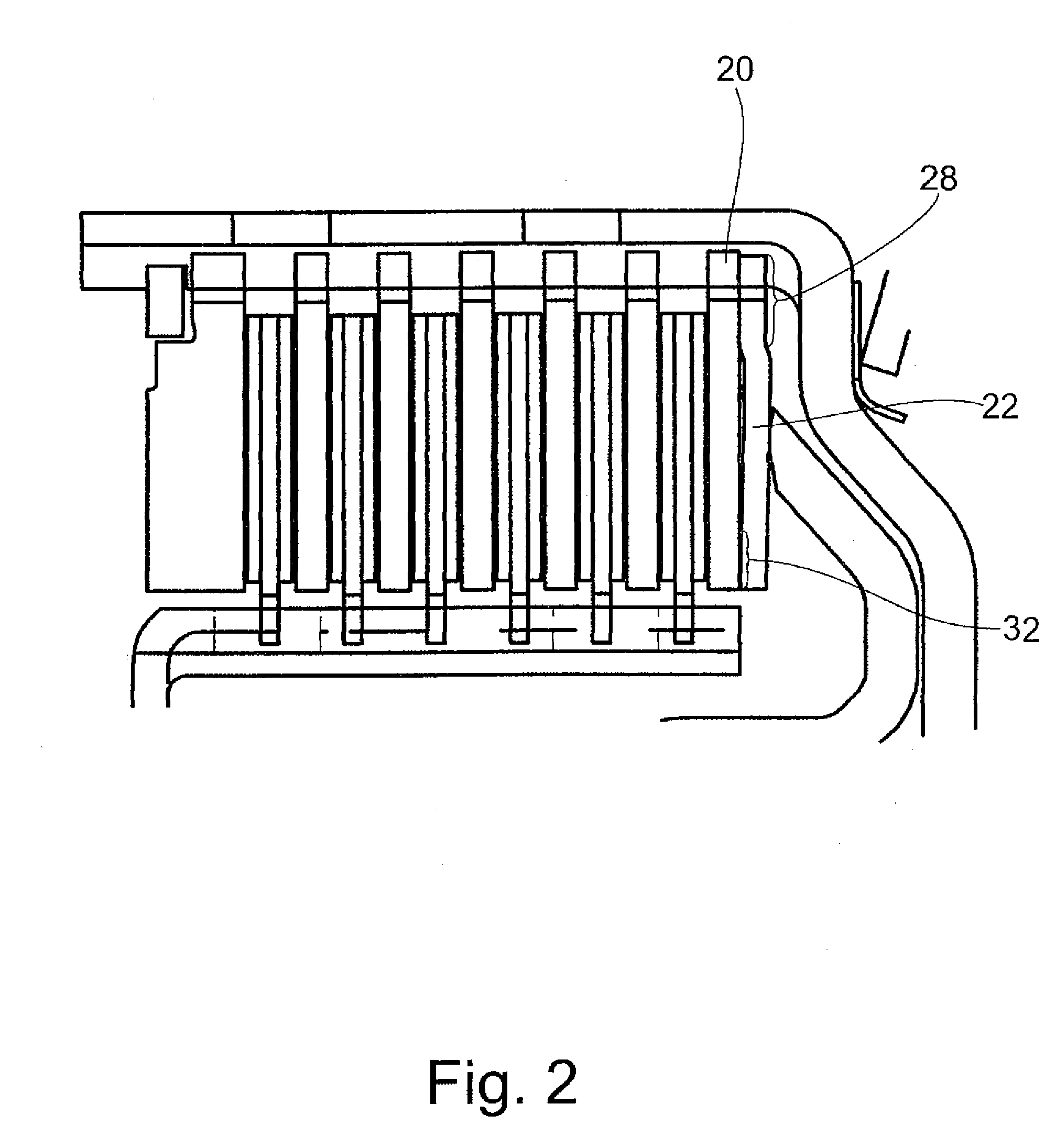 Multiple-disk clutch with resilient element