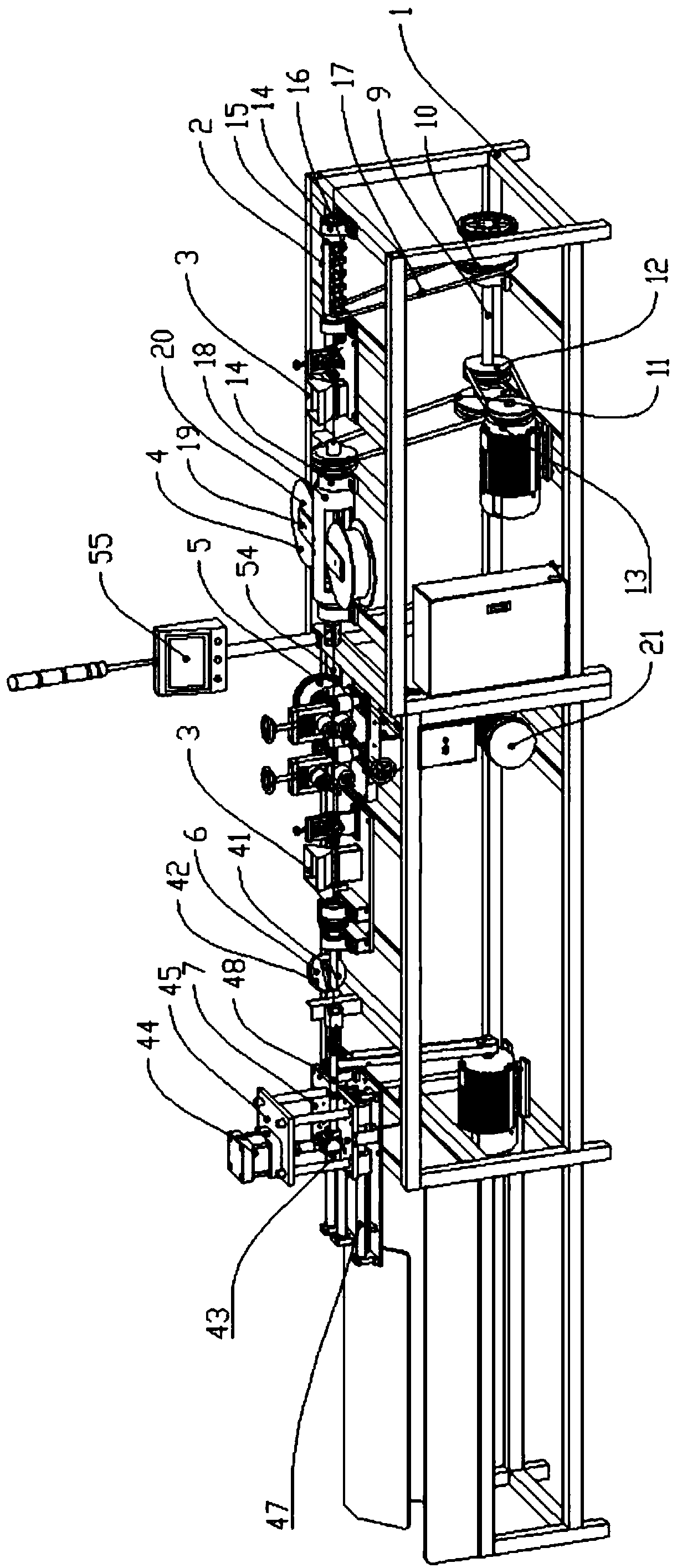Iron wire winding and shearing device used during production of artificial flowers