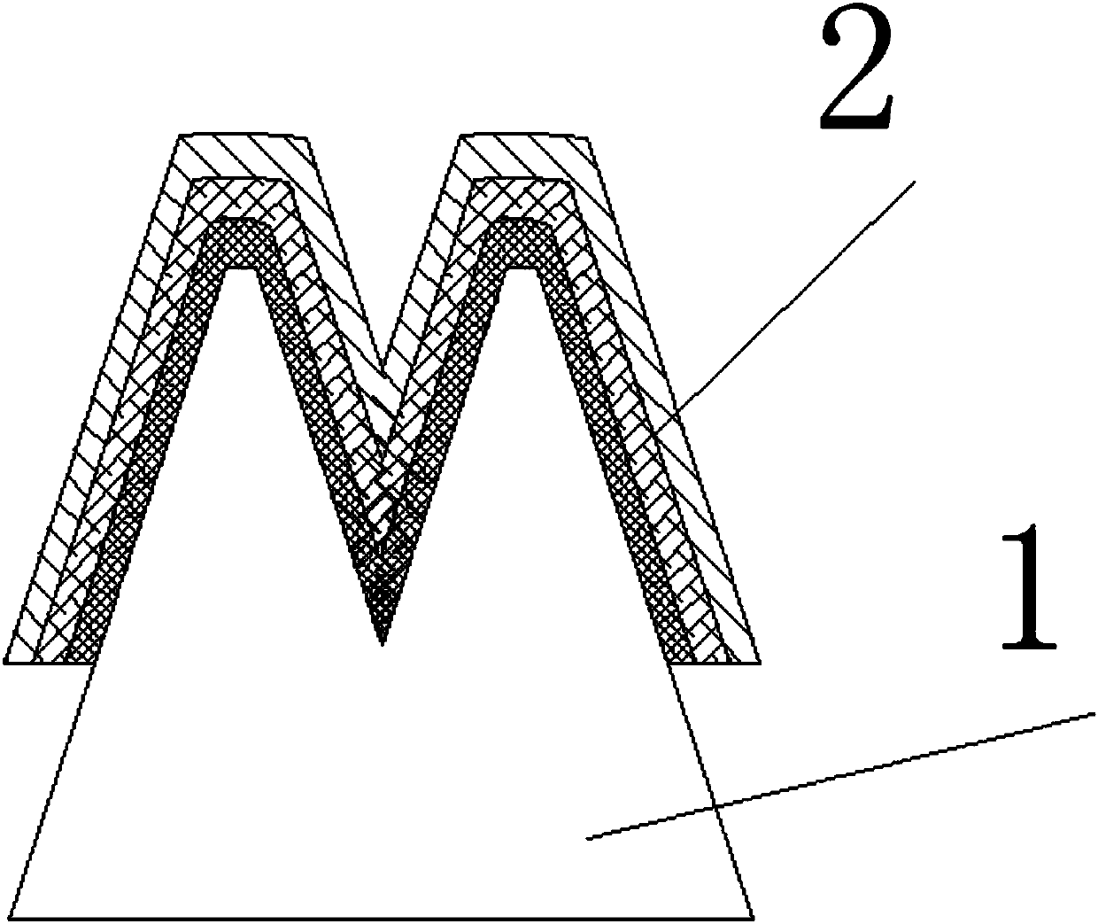 Production method of ''W'' model of three-layer sharp composite membrane for improving fracture healing