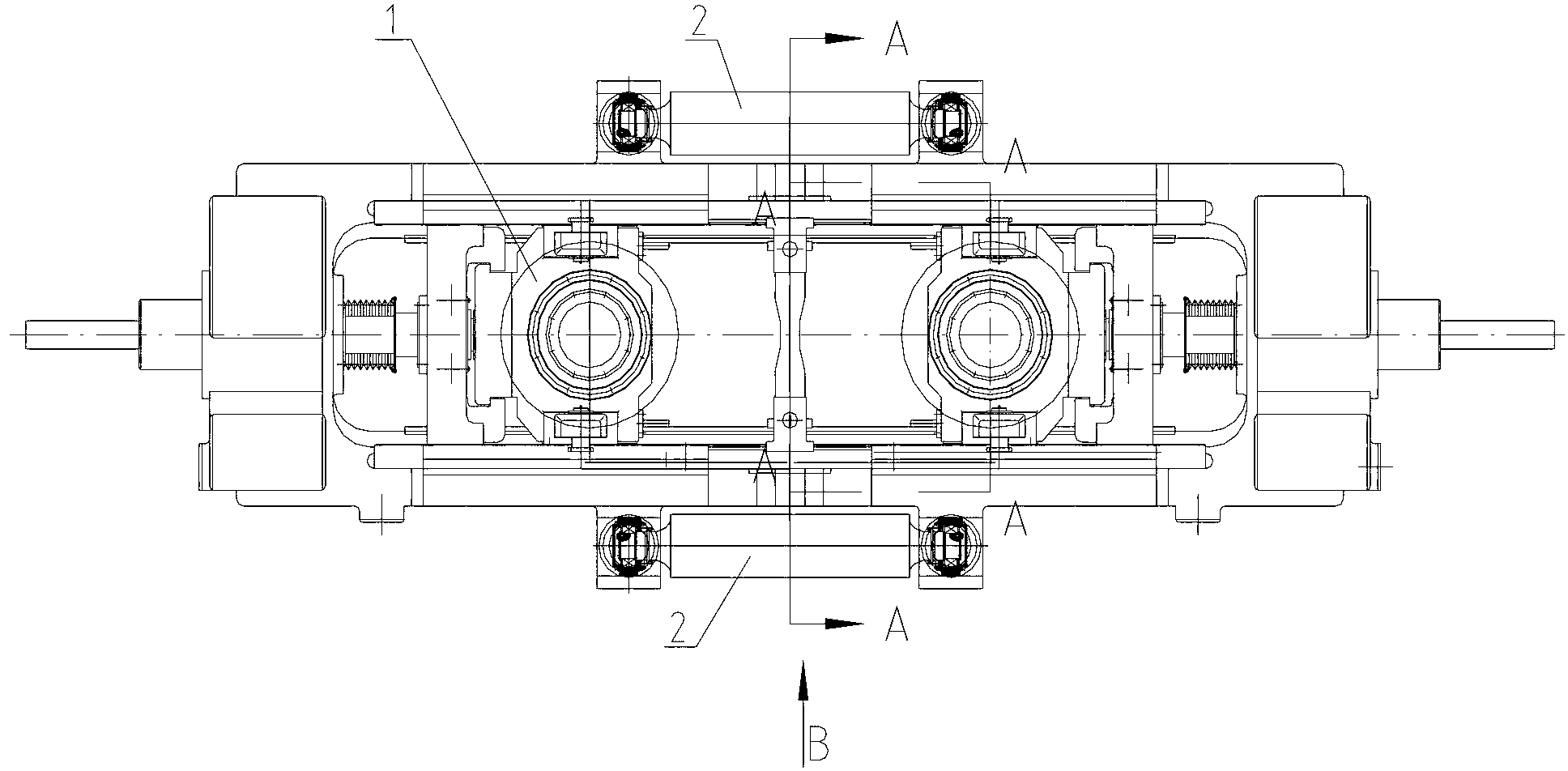 Two-roll vertical roll mill provided with hydraulic horizontal press rolls