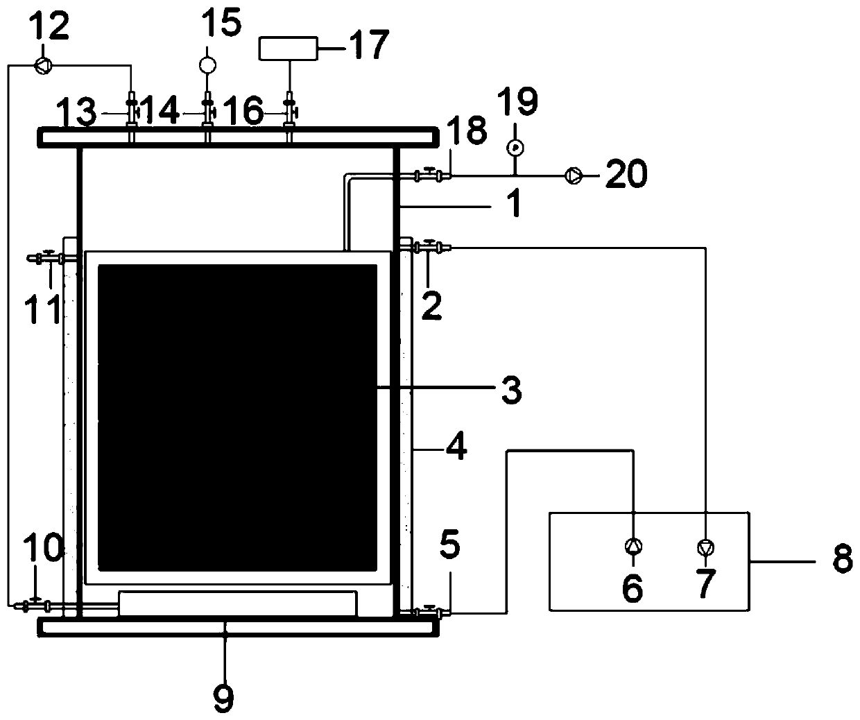 Anaerobic membrane biological treatment device and method for chlorophenol wastewater