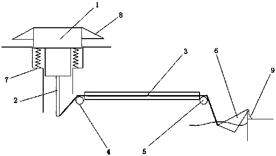 An automatic water-taking irrigation device next to a water area