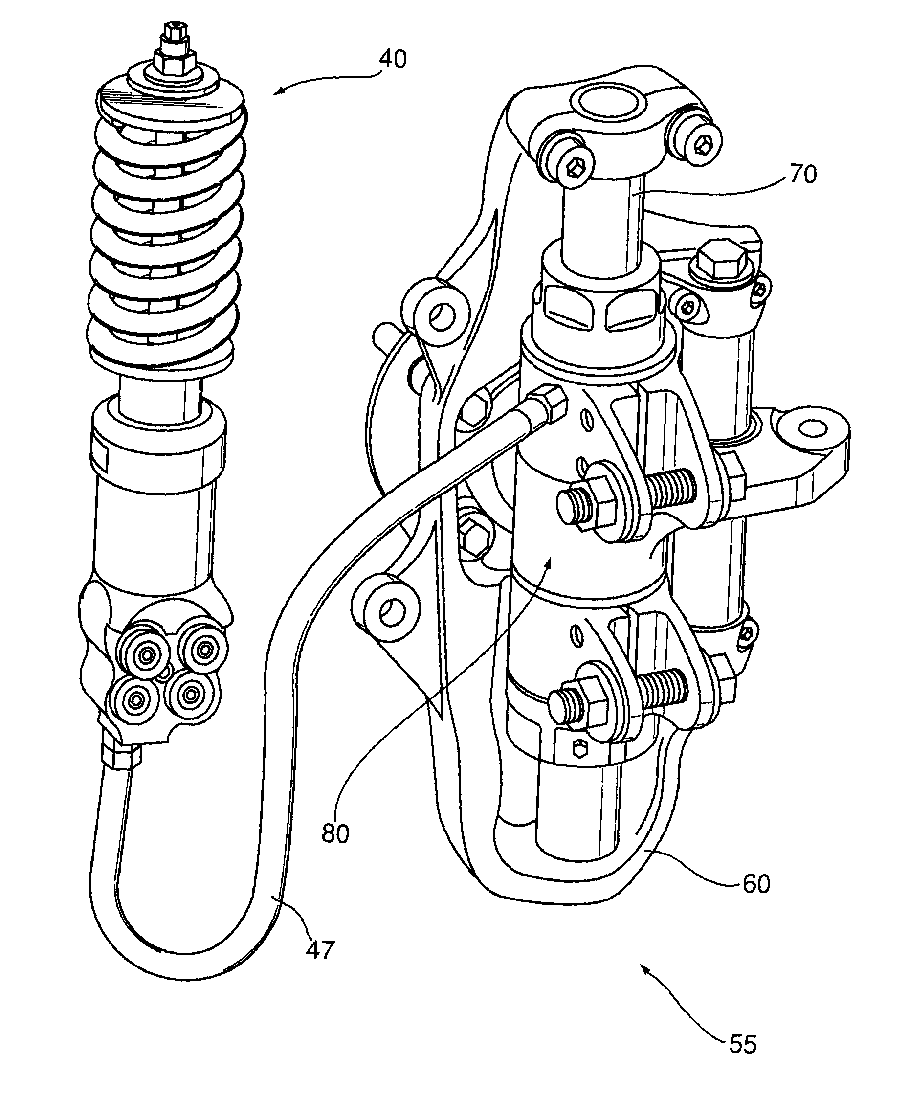 In-wheel suspension system with remote spring and damper means