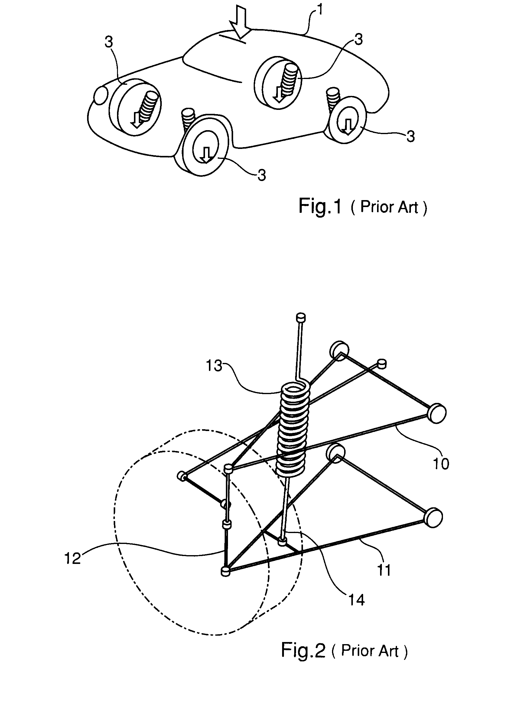 In-wheel suspension system with remote spring and damper means