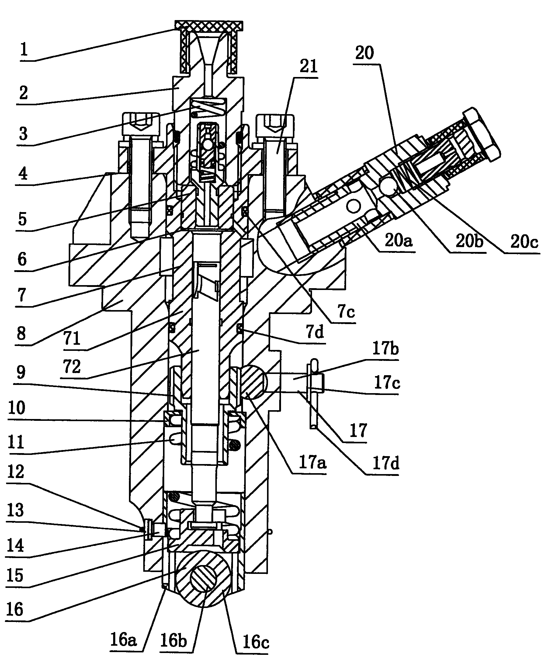 Double-cylinder line-up fuel injection pump for diesel engine