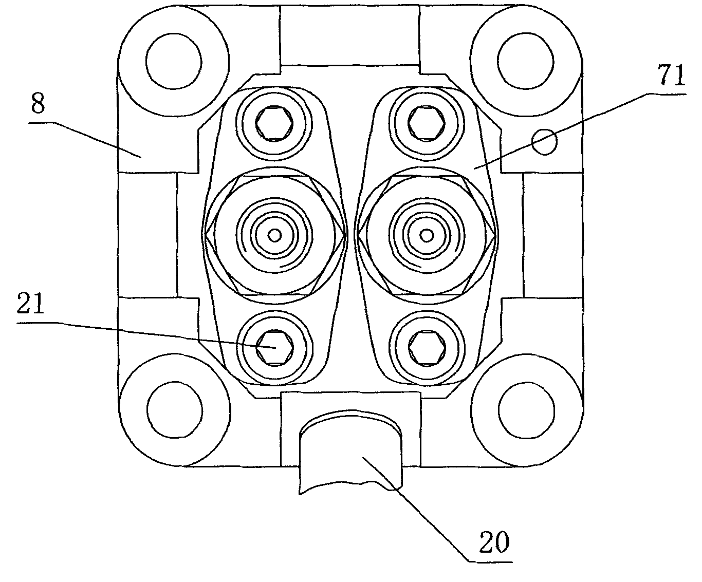 Double-cylinder line-up fuel injection pump for diesel engine