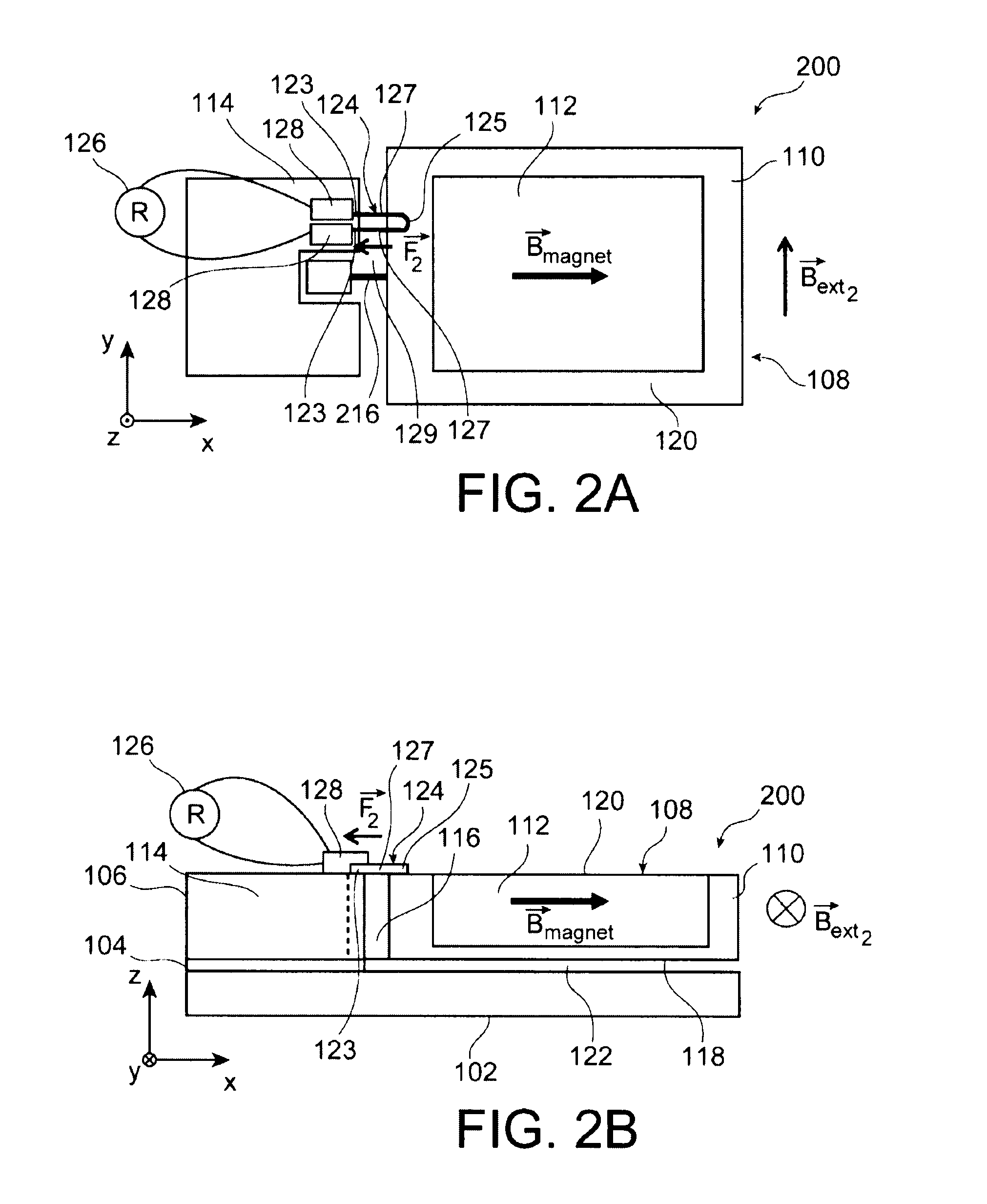 Magnetic field sensor with suspended stress gauge