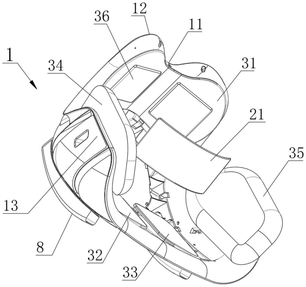 Air pressure sitting posture chair capable of adjusting abdomen heating position