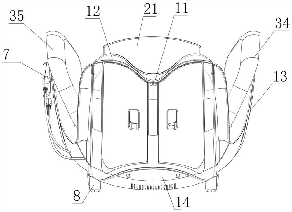 Air pressure sitting posture chair capable of adjusting abdomen heating position