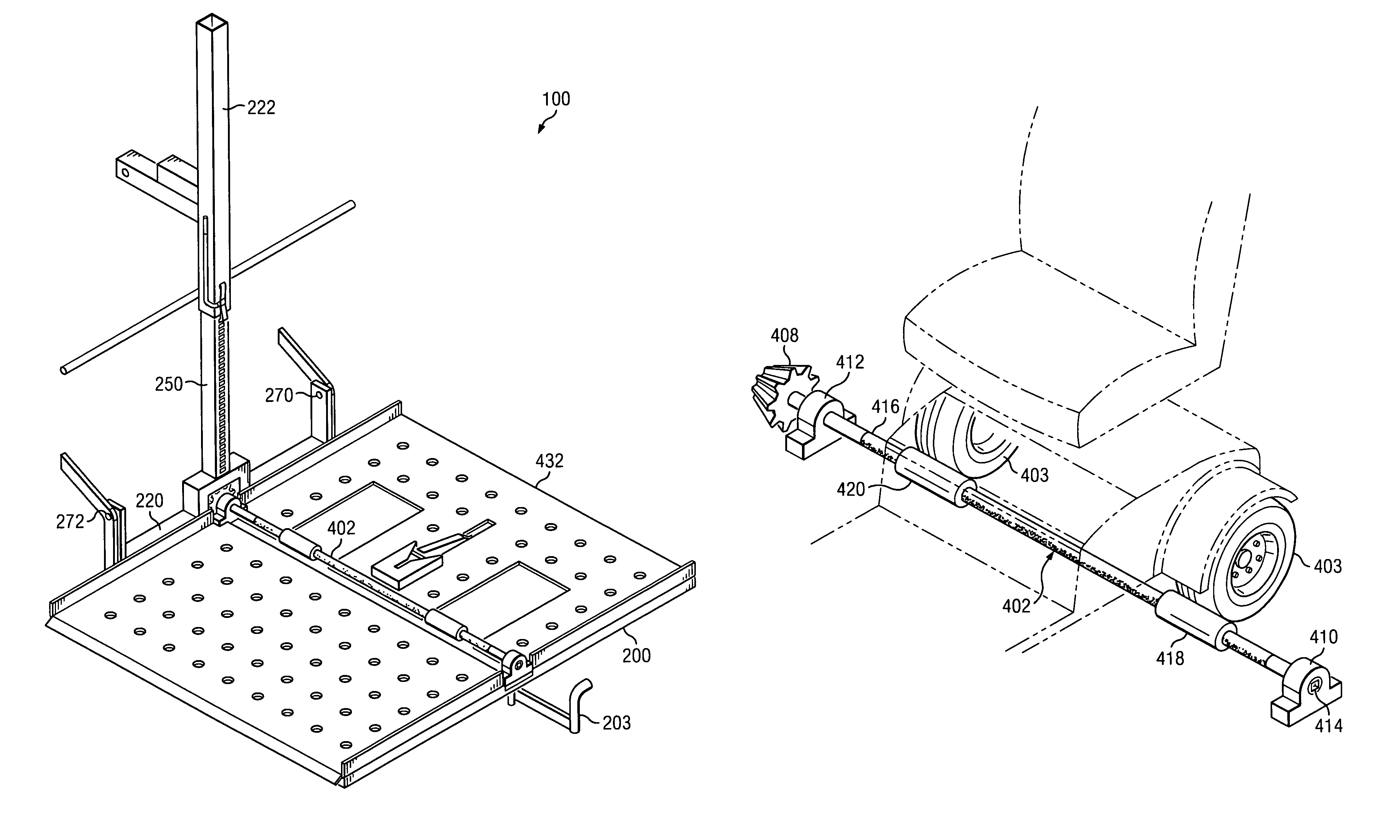 Portable non-motorized automatic lift and transport apparatus for small vehicles