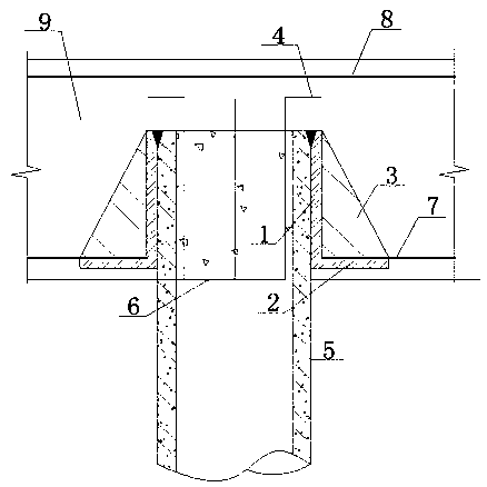 Rigid connecting structure of tubular pile and cushion cap