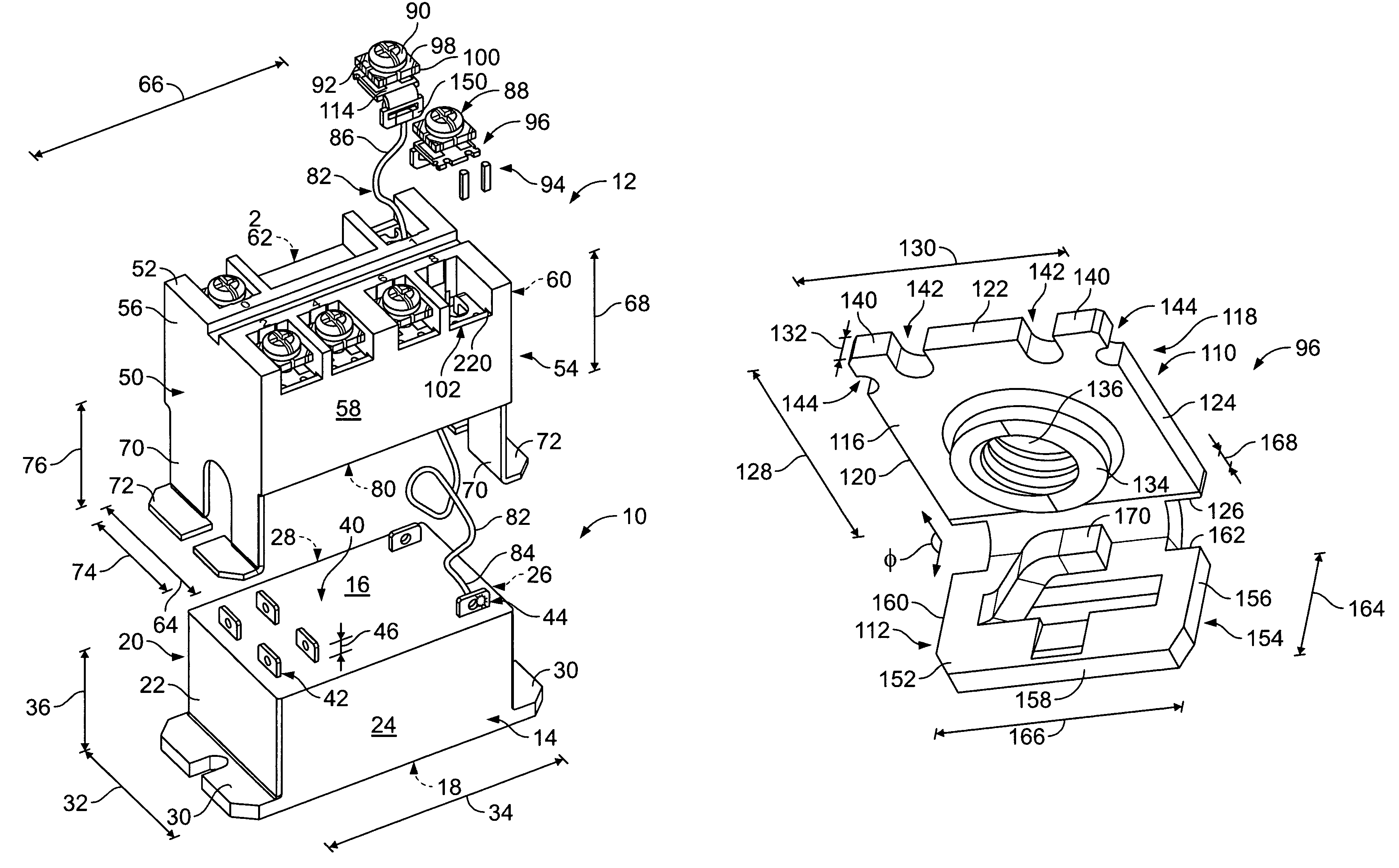 Quick connect terminal adapter for electronic packages