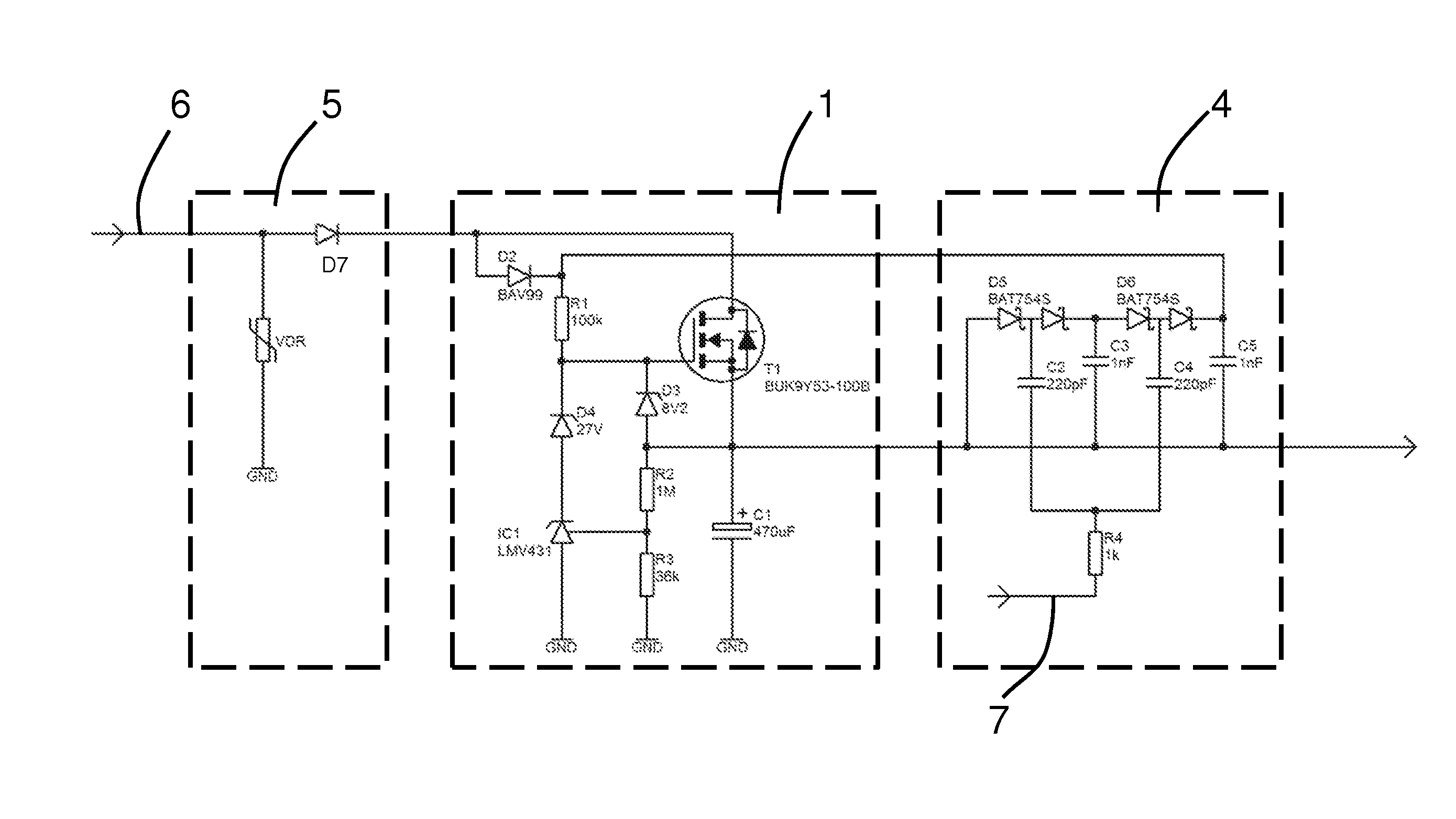 Circuit for protecting an electric load from overvoltages