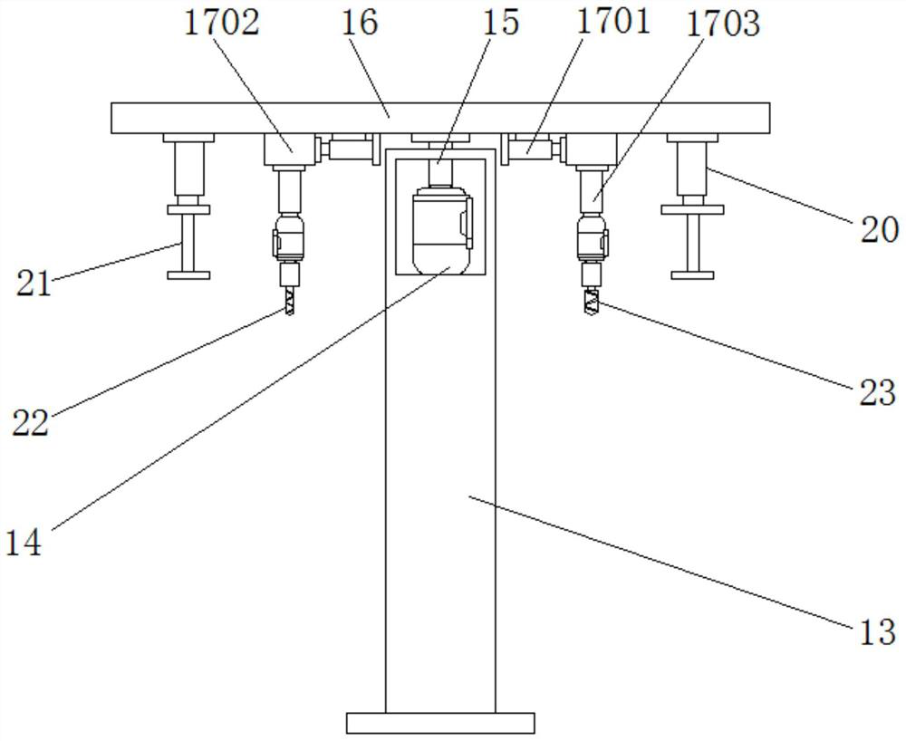 Perforating, reaming and chamfering integrated device for bolt on flange plate