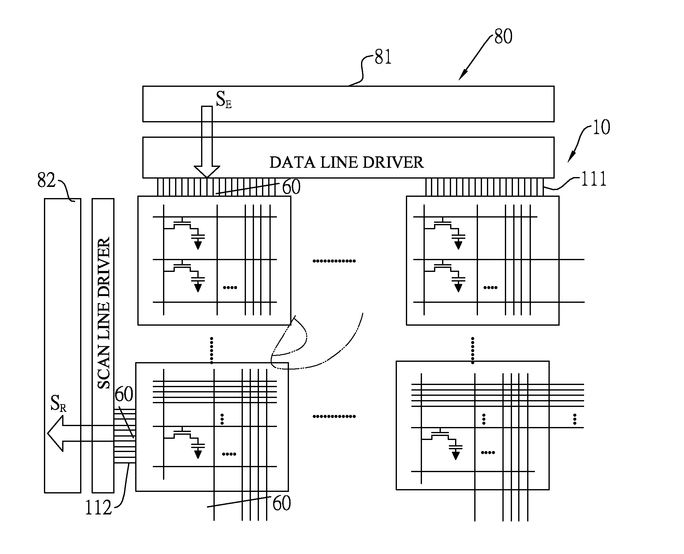 Touchable sensing matrix unit, a co-constructed active array substrate having the touchable sensing matrix unit and a display having the co-constructed active array substrate