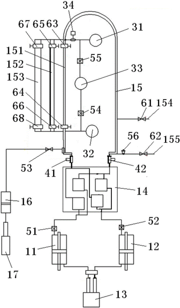 Online viscosity detection device and method for high temperature and high pressure oil-water mixed fluid