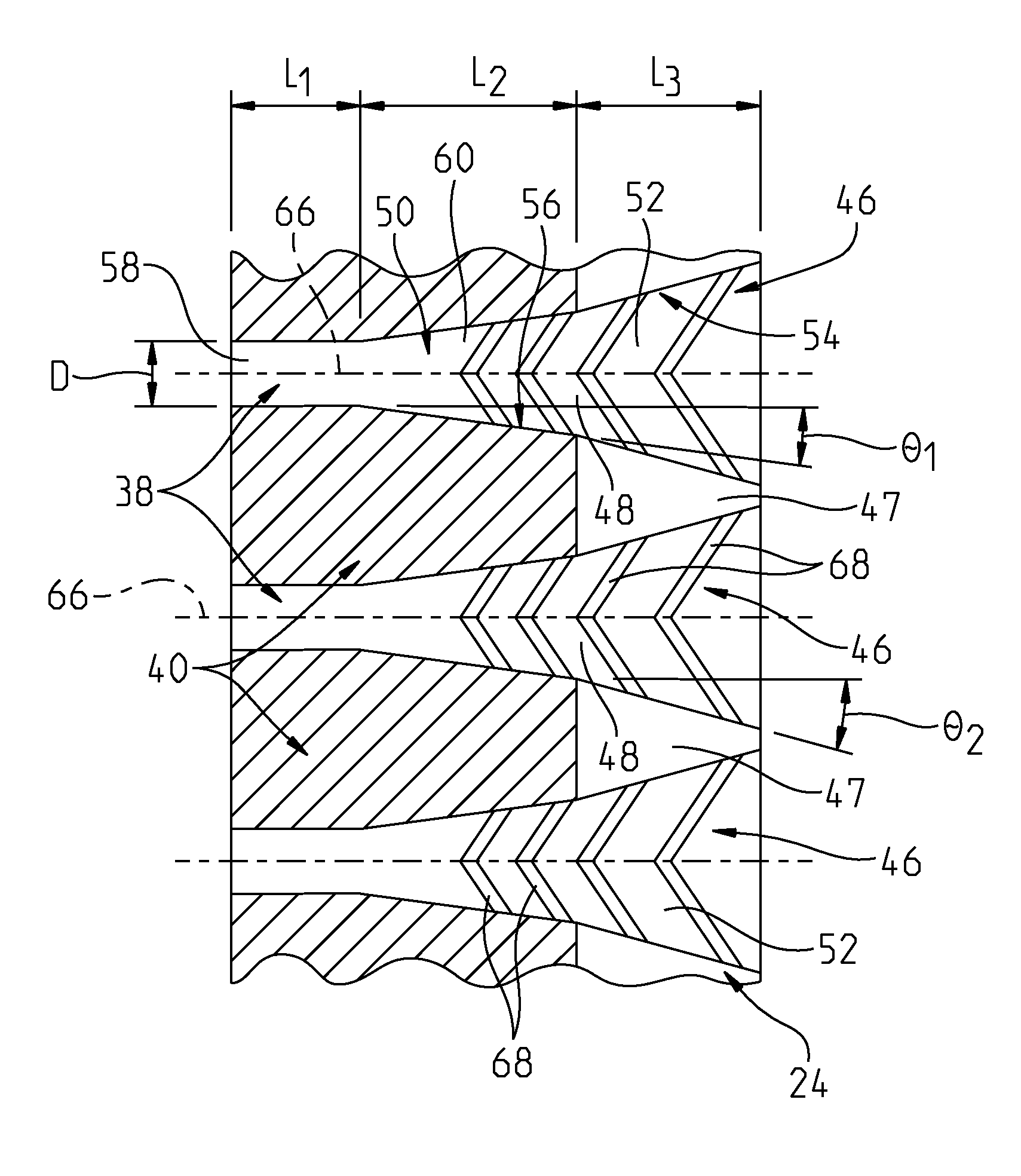 Trailing edge cooling slot configuration for a turbine airfoil