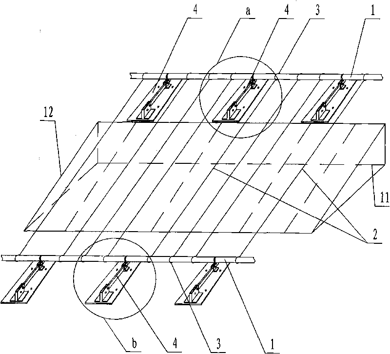 Fixed releasing device of greenhouse high tunnel plastic film