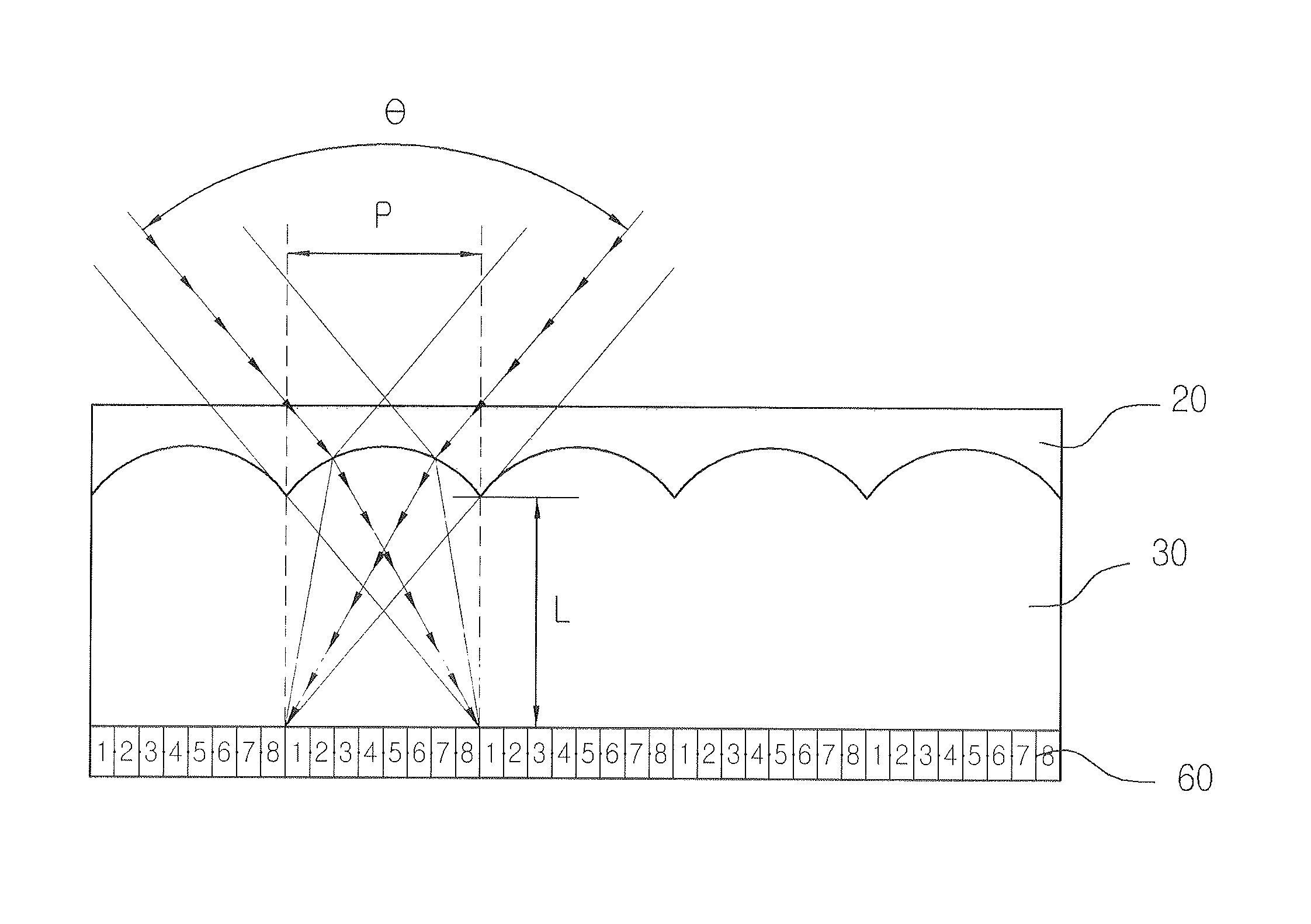 Plane lens sheet using light transmission rate difference