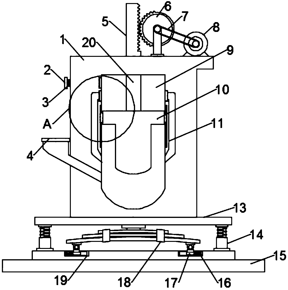 Dry red pepper mashing device for food processing