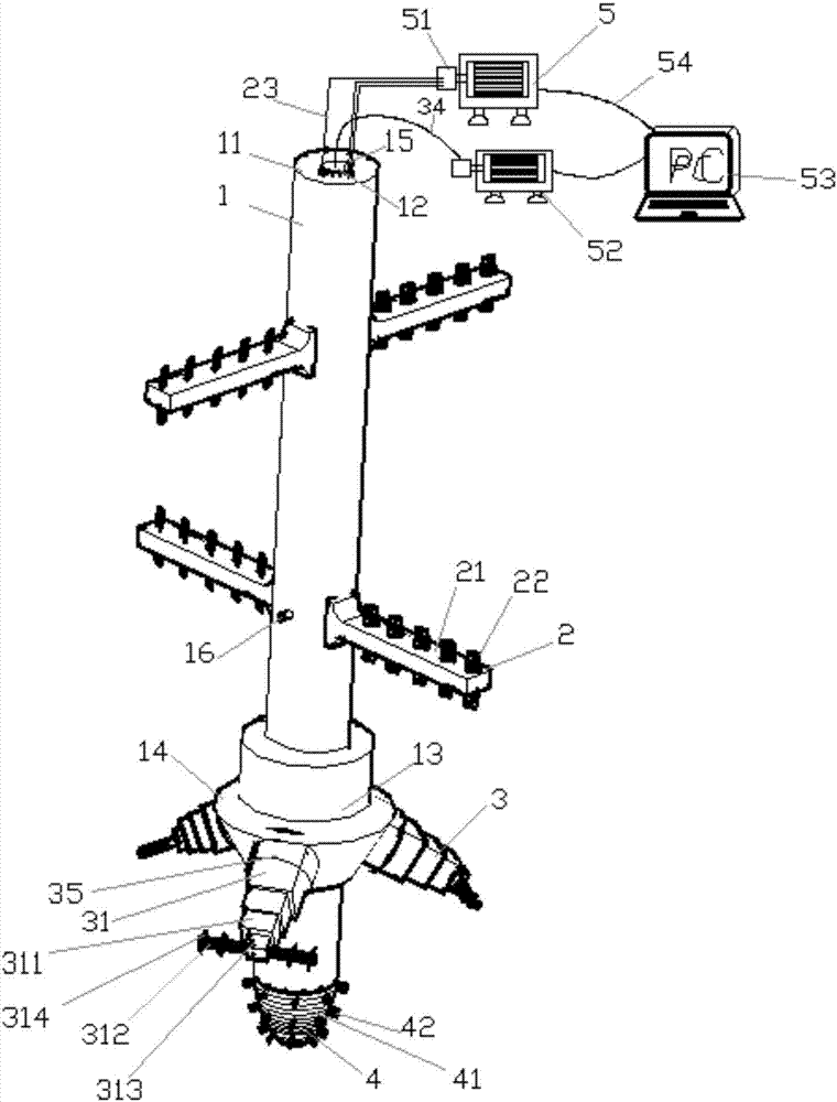 Drill bit system for root-shaped mixing pile