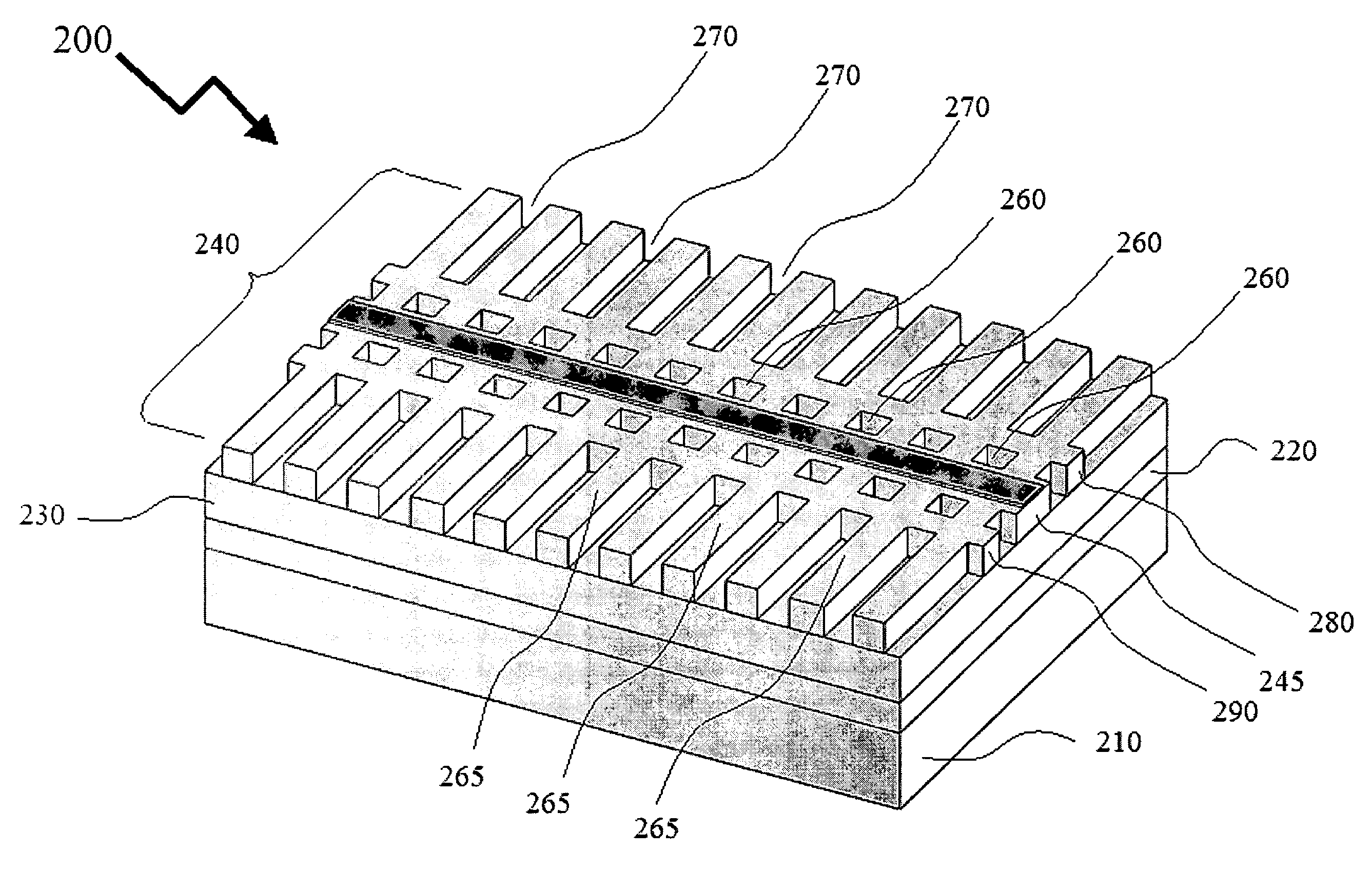 Coupling-enhanced surface etched gratings