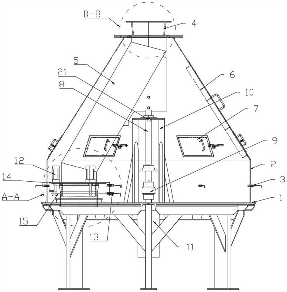 Telescopic sealing type rotary distributor and distributing method thereof