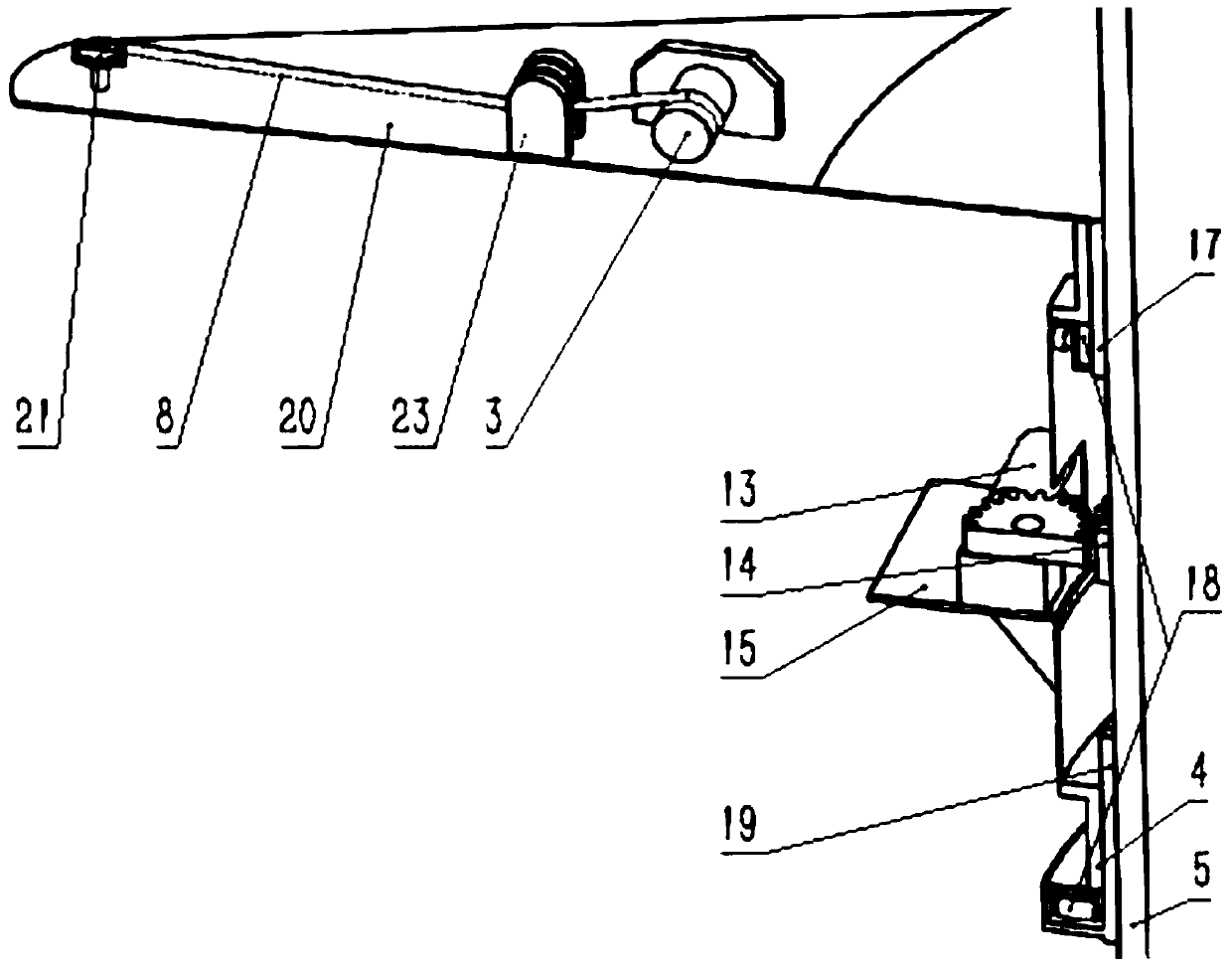 Anti-sway device for pull-down crane