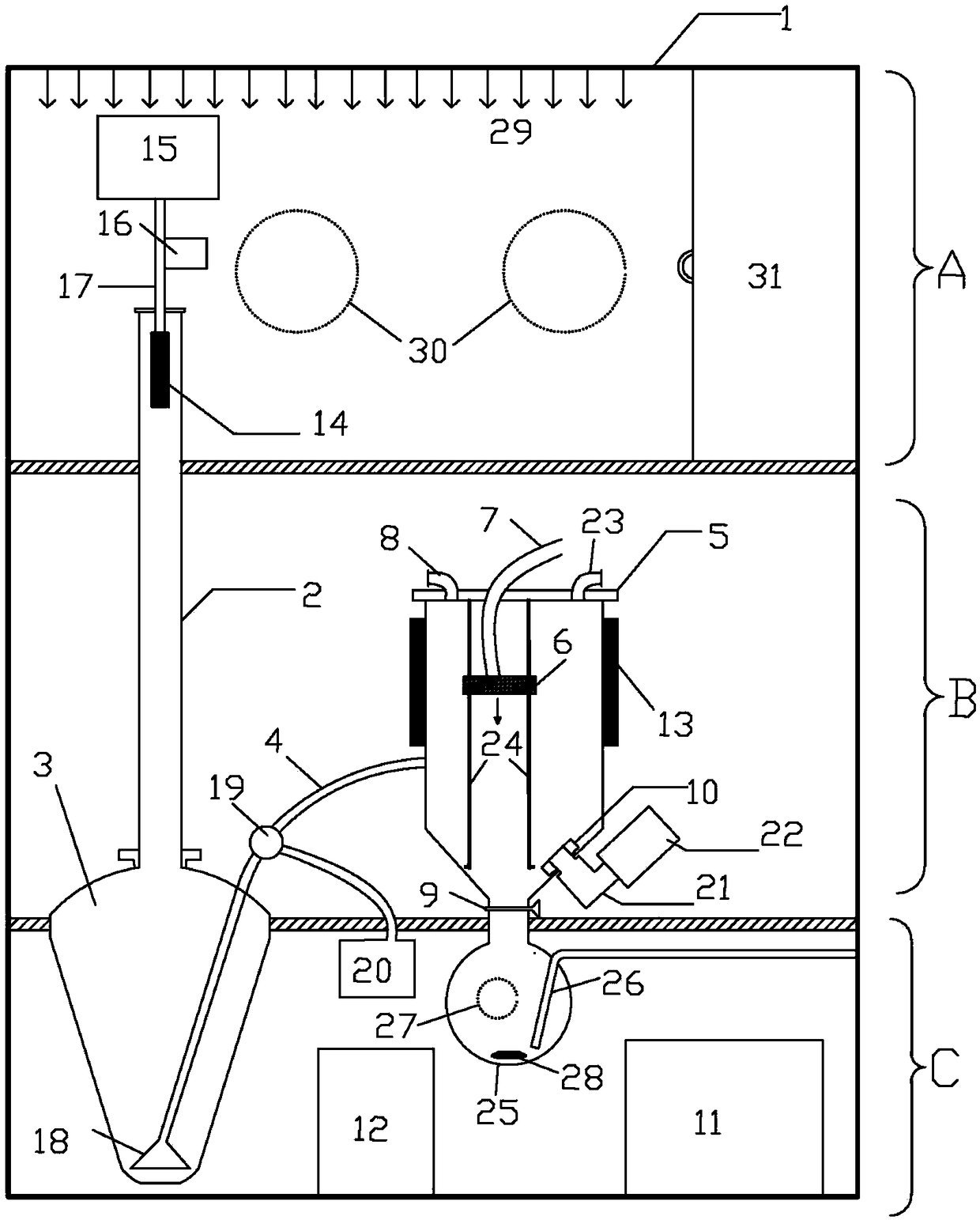 An apparatus for producing microspheres of customizable sizes efficiently