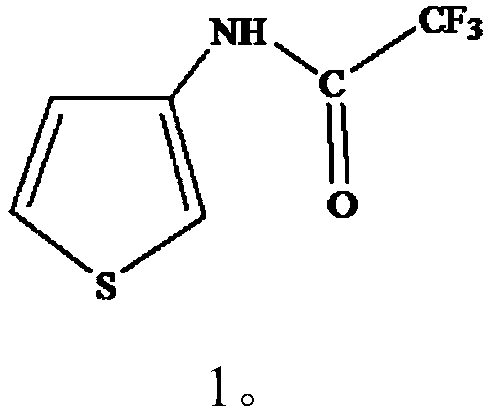 Fluorine-containing thiophene derivative 3-(N-trifluoroacetamido)thiophene, and synthesis method and application thereof