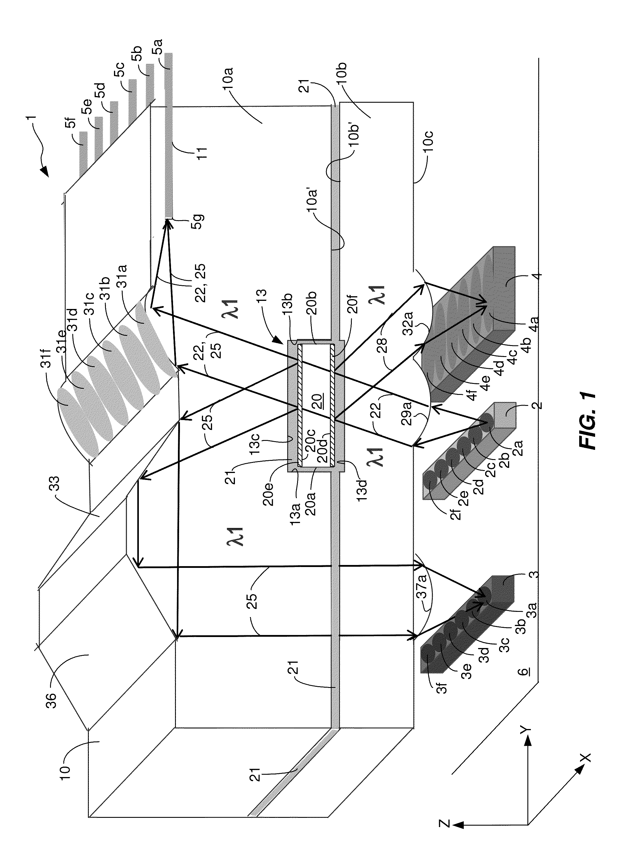 Bidirectional parallel optical transceiver module and a method for bidirectionally communicating optical signals over an optical link