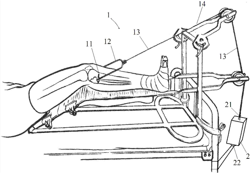 Skeletal traction acting force device