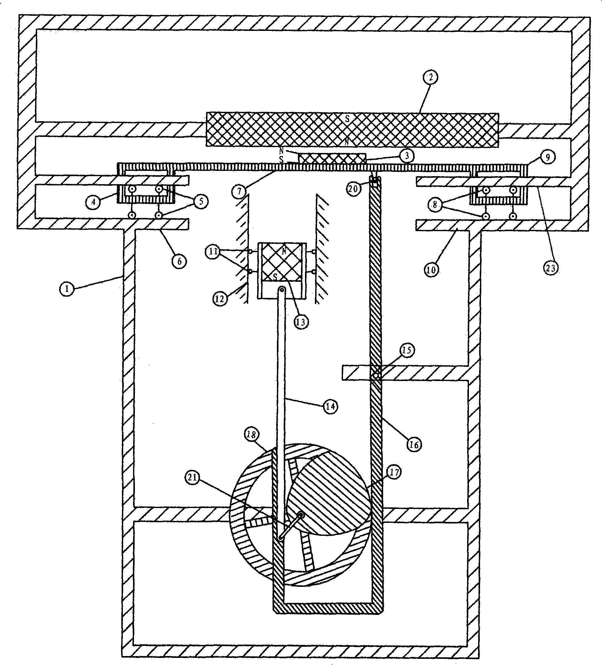 Energy accumulation magnetically-actuated method and energy accumulation magnetic driving motor