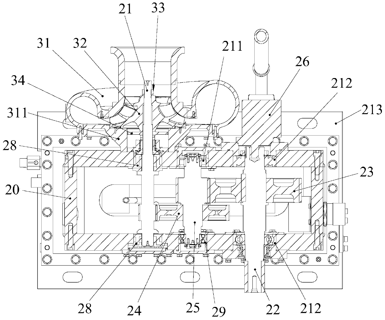 Axial force balance and sealing structure and high power density centrifugal fan