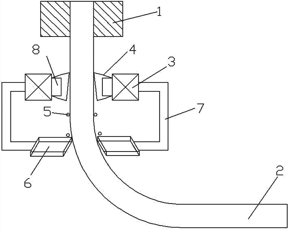 Continuous casting billet strengthening device and strengthening method in continuous casting process