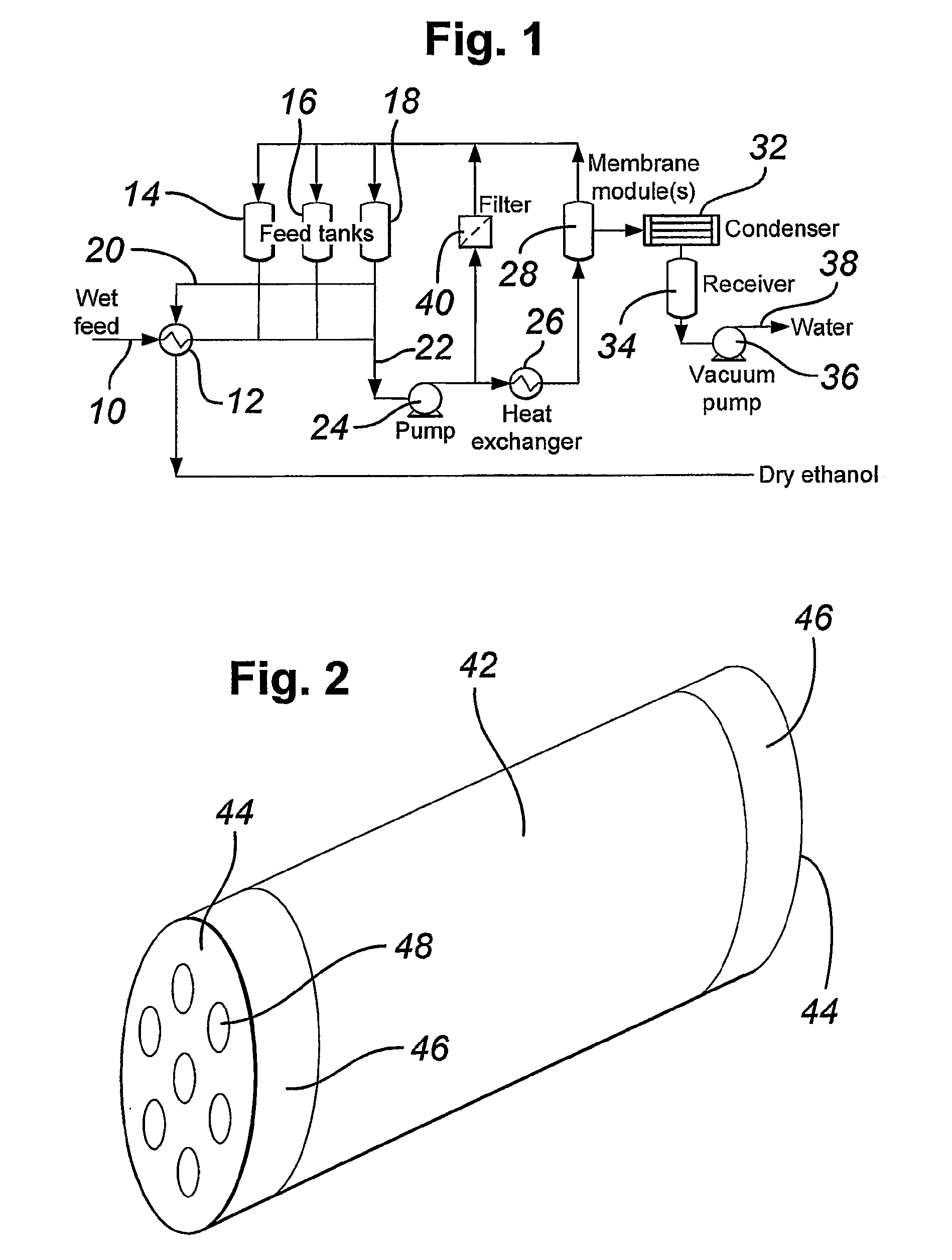 Process and apparatus for treatment of organic solvents
