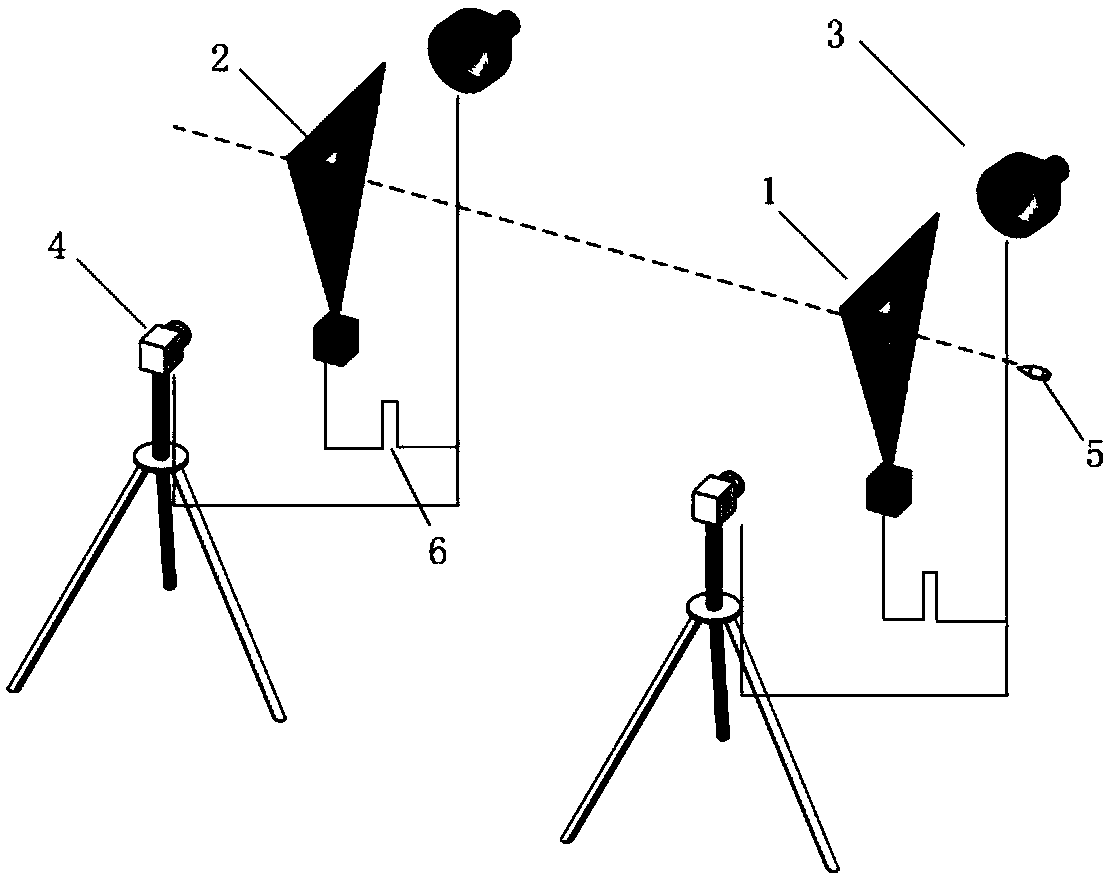 Pulse shadow imaging based laser target projectile miss distance measurement and calibration method